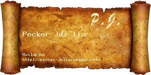 Pecker Júlia névjegykártya